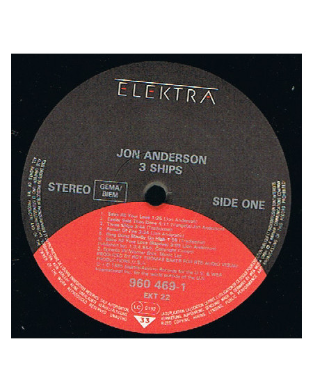 Jon Anderson – 3 Ships - 1985 NM/NM (UK) (LP)