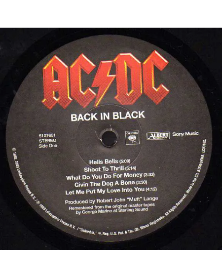 AC/DC. Back In Black (LP)